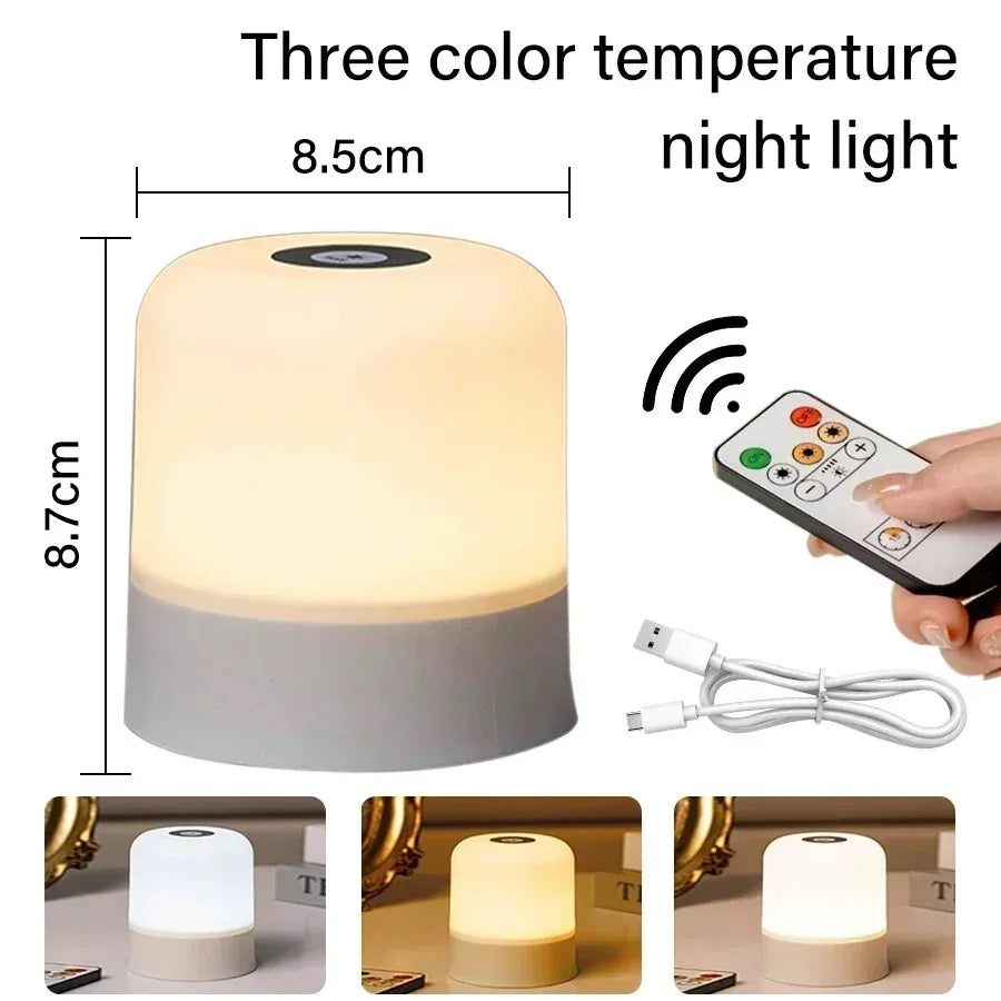 RGB Touch Night Light with Remote Control - 16 Colors