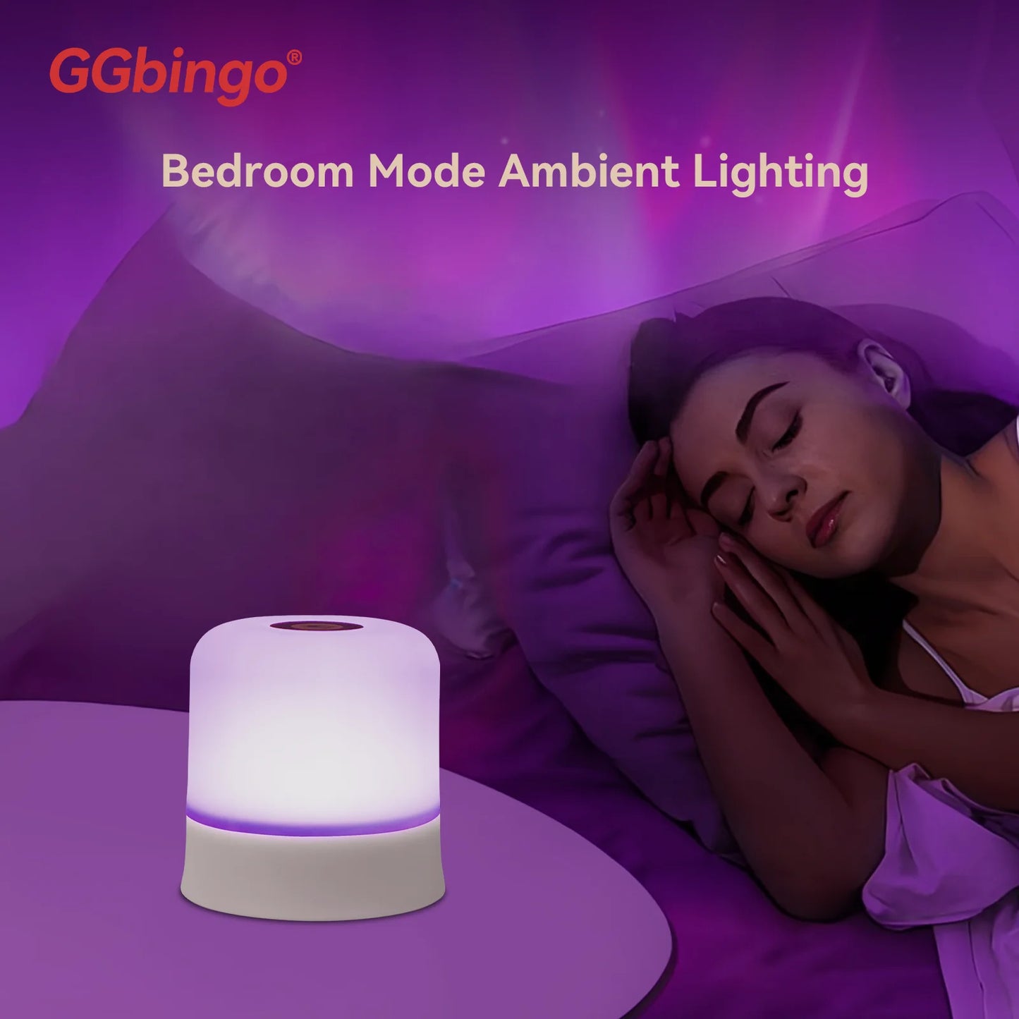 RGB Touch Night Light with Remote Control - 16 Colors