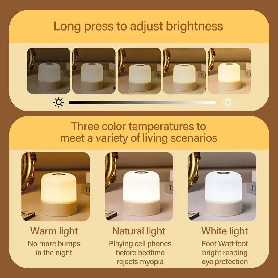 RGB Touch Night Light with Remote Control - 16 Colors